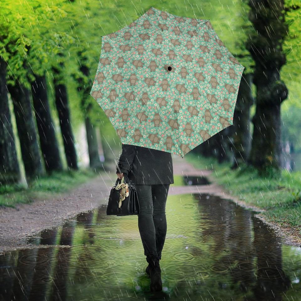 Hippopotamus Pattern Print Design 02 Umbrella