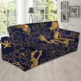 Gold Dragon Pattern Sofa Slipcover