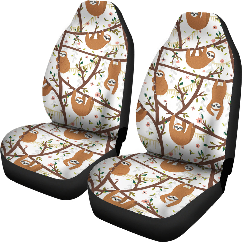 Sloths Hanging On The Tree Pattern  Universal Fit Car Seat Covers