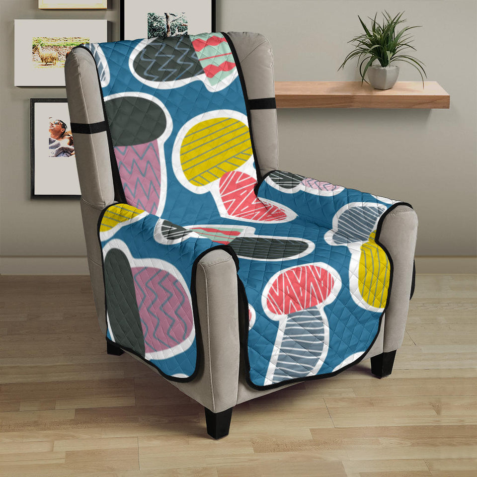 Colorful mushroom design pattern Chair Cover Protector