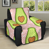 Avocado heart pink background Recliner Cover Protector