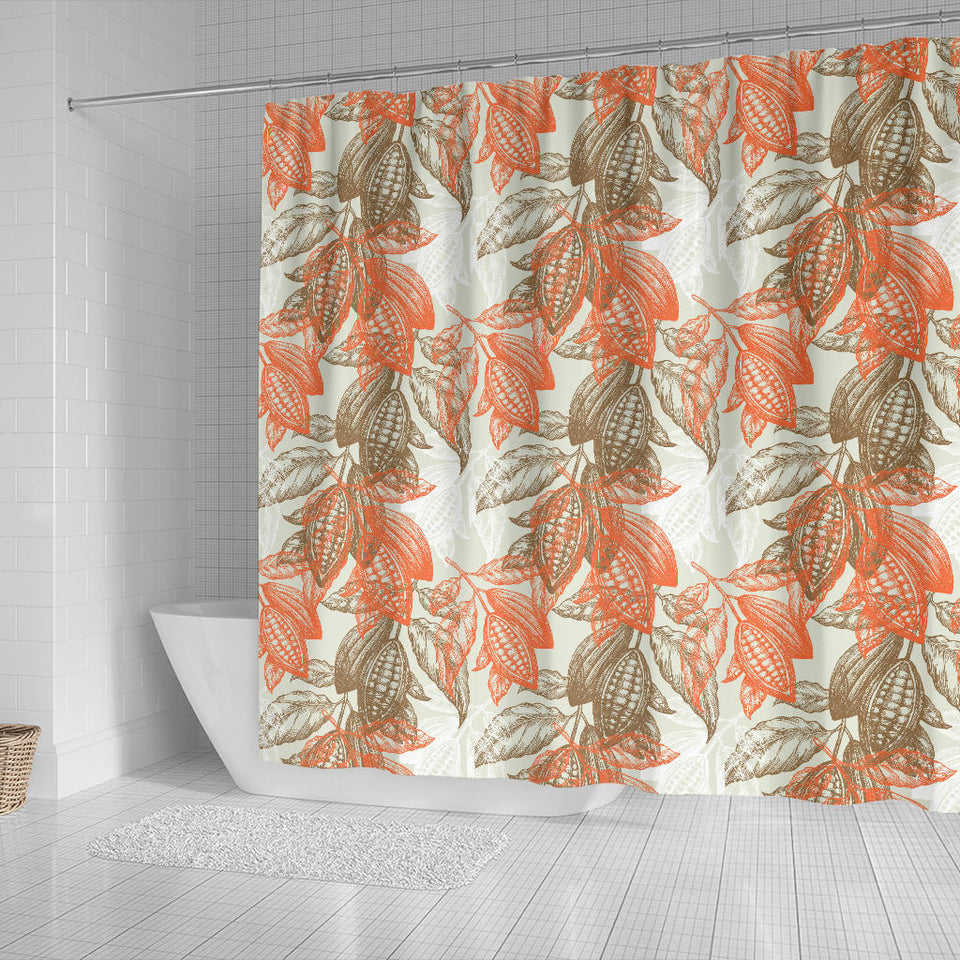 Cocoa Beans Cocoa Tree Pattern Shower Curtain Fulfilled In US