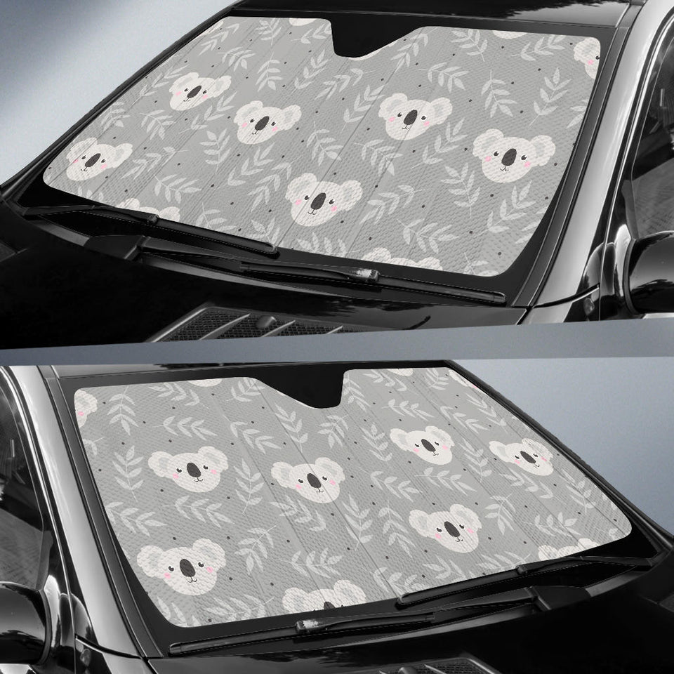 Cute Koala Leaves Pattern Car Sun Shade