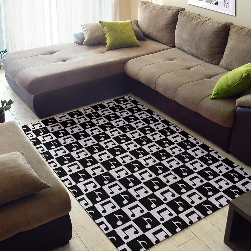 Music Notes Pattern Print Design 01 Area Rug