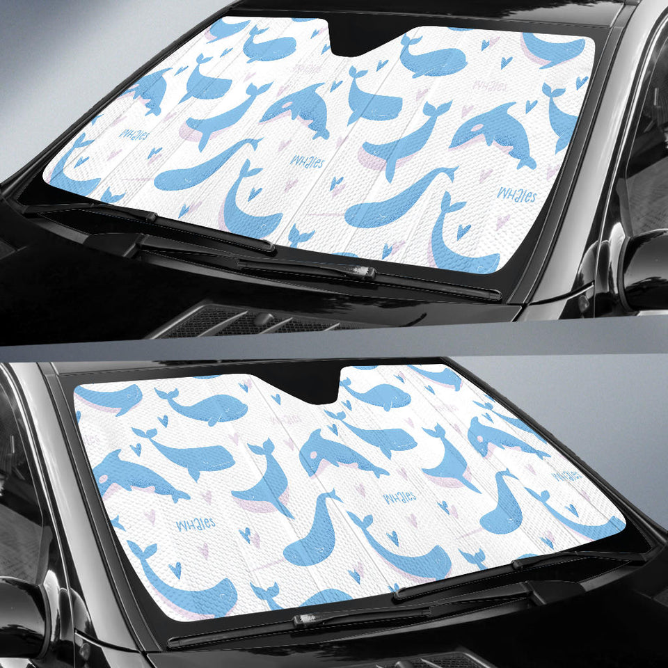 Blue Whale Pattern Car Sun Shade
