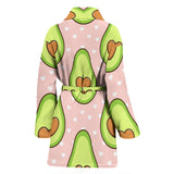 Avocado Heart Pink Background Women'S Bathrobe