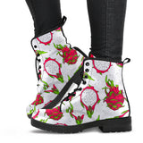 Dragon Fruits White Background Leather Boots