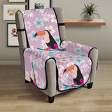 Beautiful toucan flower leaves Chair Cover Protector