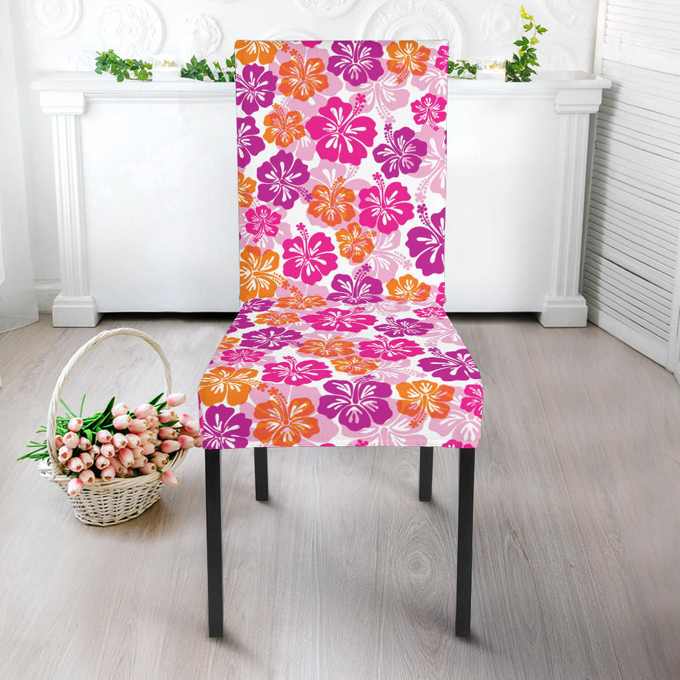 Hibiscus Pattern Print Design 01 Dining Chair Slipcover