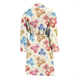 Teddy Bear Pattern Print Design 05 Men's Bathrobe