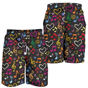 Music Notes Pattern Print Design 02 Men Shorts