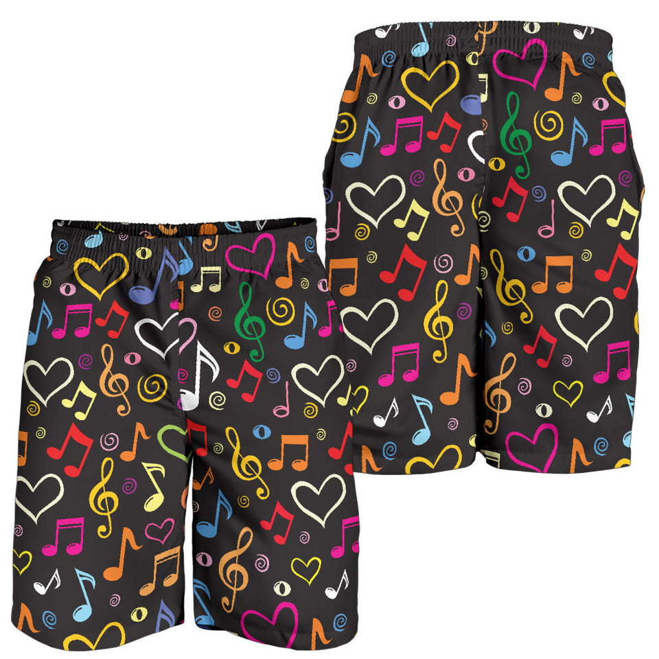Music Notes Pattern Print Design 02 Men Shorts