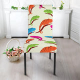 Colorful Chameleon Lizard Pattern Dining Chair Slipcover