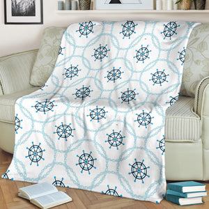 Nautical Steering Wheel Chain Premium Blanket
