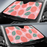 Grapefruit Leaves Flower Pink Background Car Sun Shade