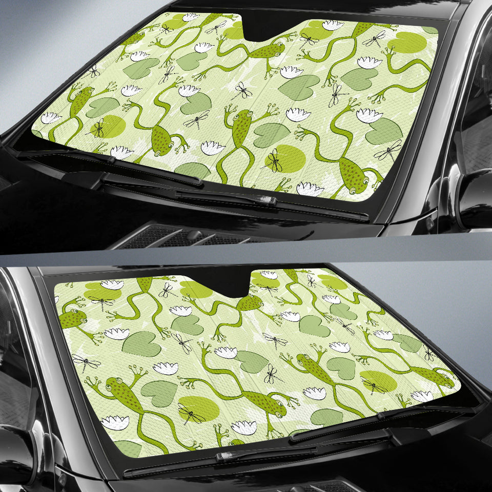 Cute Frog Dragonfly Pattern Car Sun Shade