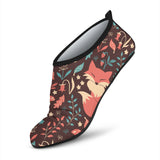 Fox Leaves Mushroom Pattern Aqua Shoes