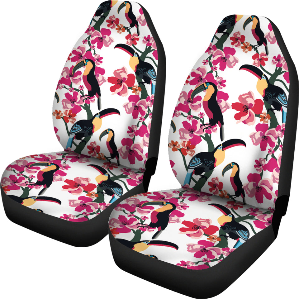 Toucan Flower Design Pattern  Universal Fit Car Seat Covers
