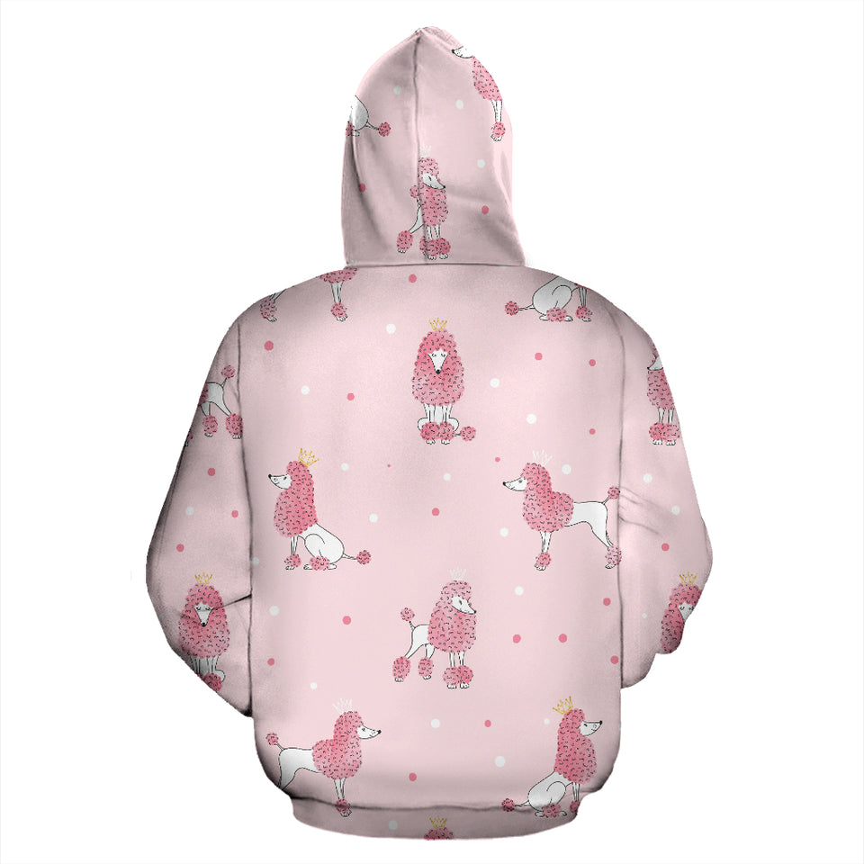 Poodle Dog Pink Color Theme Zip Up Hoodie