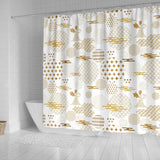 Beautiful Gold Japanese Pattern Shower Curtain Fulfilled In US