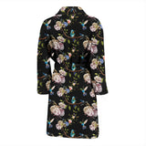 Hummingbird Pattern Print Design 03 Men's Bathrobe
