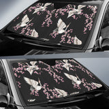 Japanese Crane Pink Sakura Pattern Car Sun Shade
