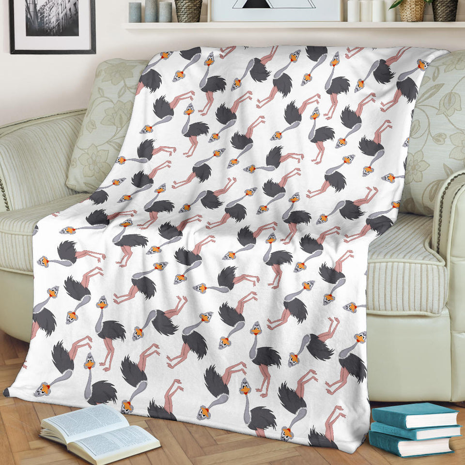 Ostrich Pattern Print Design 02 Premium Blanket