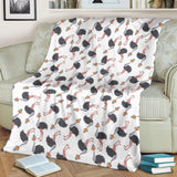 Ostrich Pattern Print Design 02 Premium Blanket