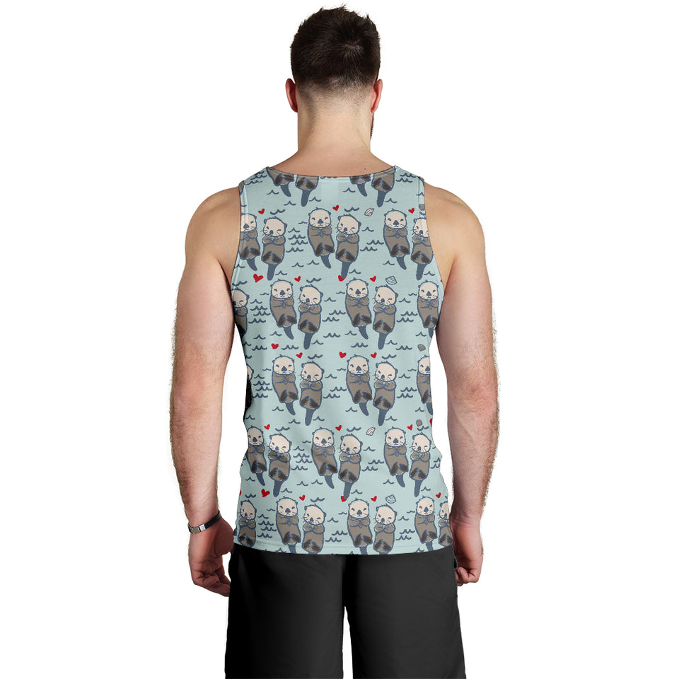 Lovely Sea Otter Pattern Men Tank Top