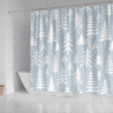 Christmas Tree Winter Forest Pattern Shower Curtain Fulfilled In US