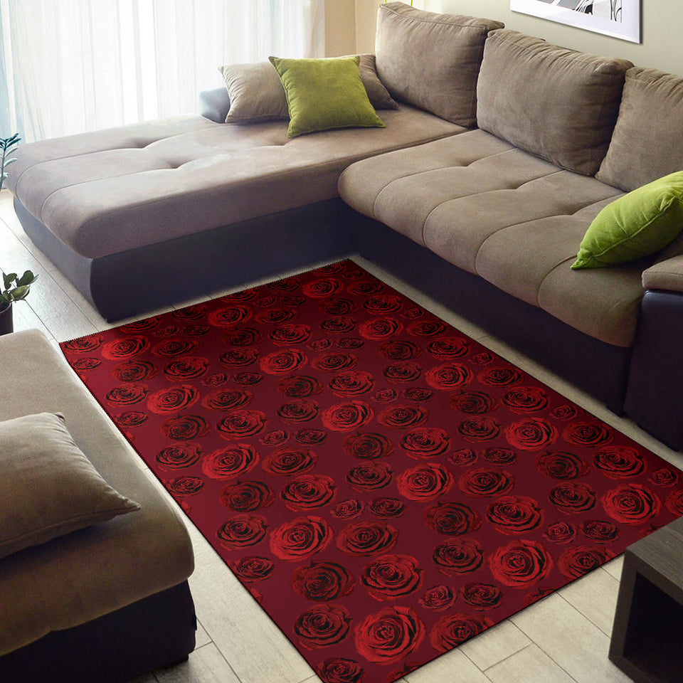 Rose Pattern Print Design 03 Area Rug