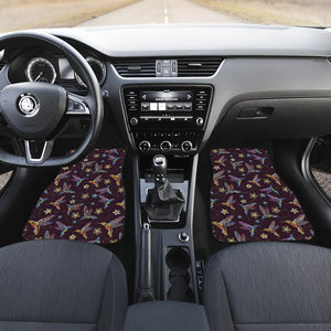Hummingbird Pattern Print Design 04 Front and Back Car Mats