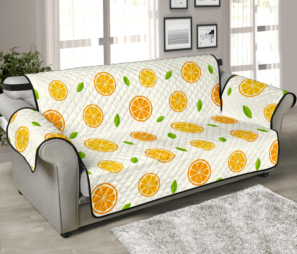 oranges leaves pattern Sofa Cover Protector