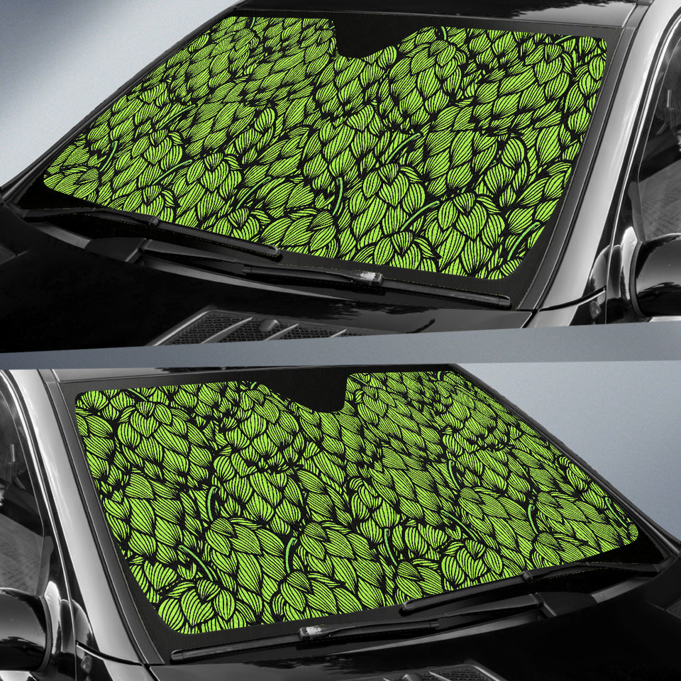 Green Hop Pattern Car Sun Shade