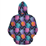 Pineapples Pattern Zigzag Background Zip Up Hoodie
