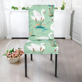 White Swan Lake Pattern Dining Chair Slipcover