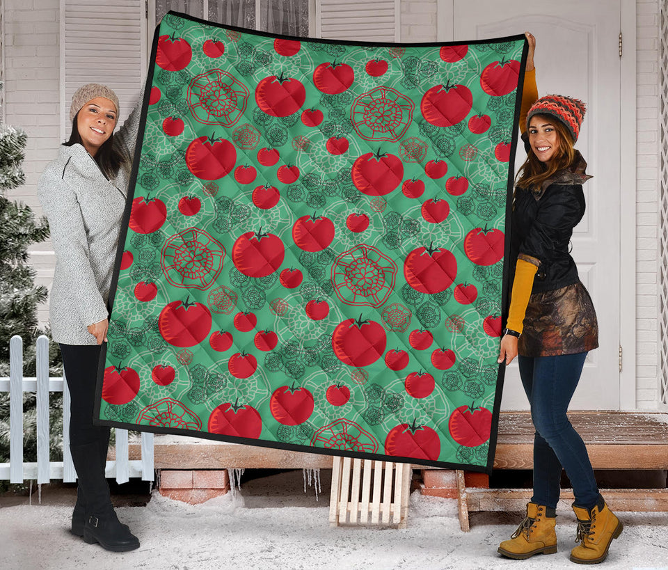 Tomato Design Pattern Premium Quilt
