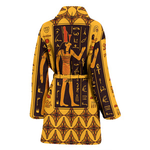 Egypt Hieroglyphics Pattern Print Design 05 Women's Bathrobe