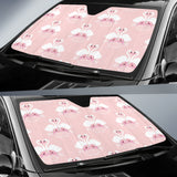 White Swan And Flower Love Pattern Car Sun Shade