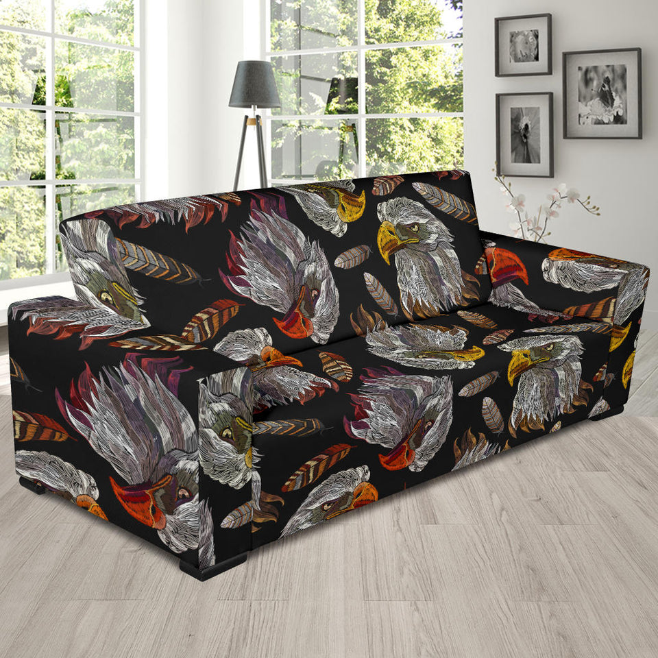 Eagle Pattern Print Design 05 Sofa Slipcover
