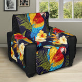 Colorful parrot flower pattern Recliner Cover Protector