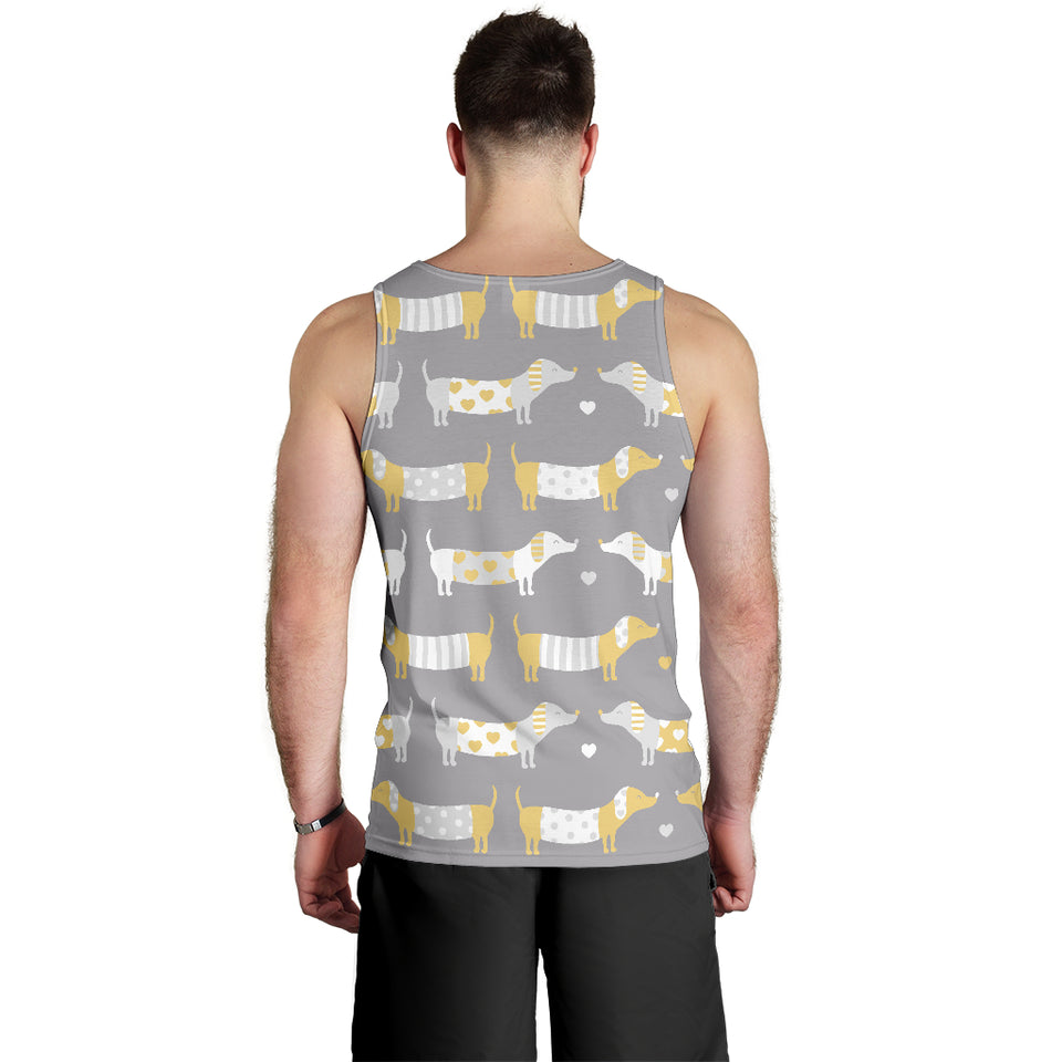 Cute dachshund dog pattern Men Tank Top