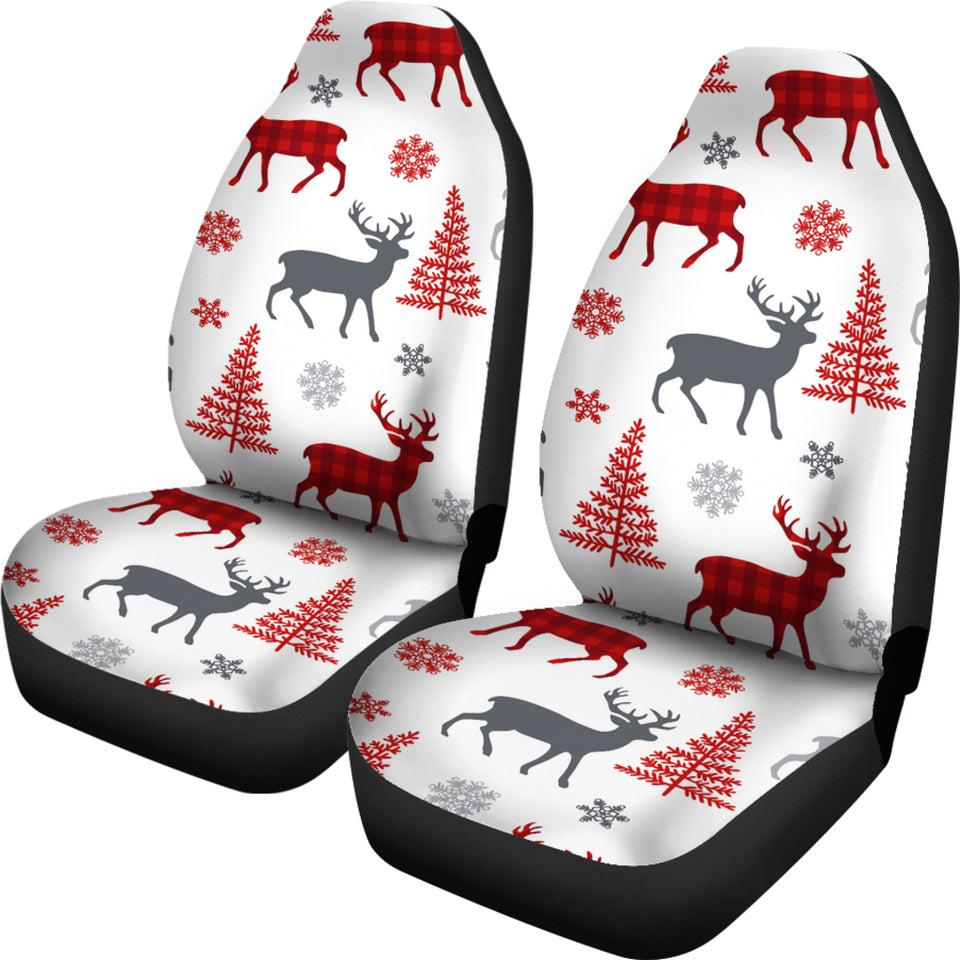 Deer Tree Snowflakes Chrismas Pattern Universal Fit Car Seat Covers