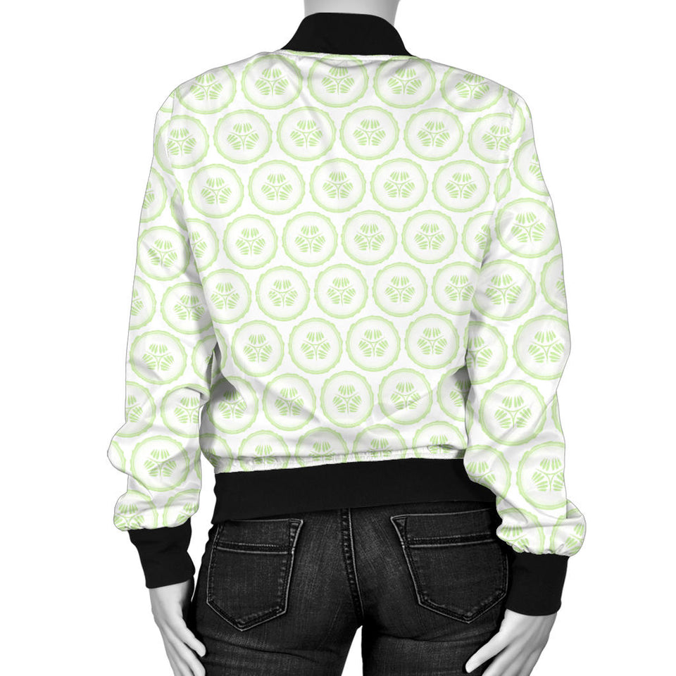 Cucumber Pattern Background Women'S Bomber Jacket