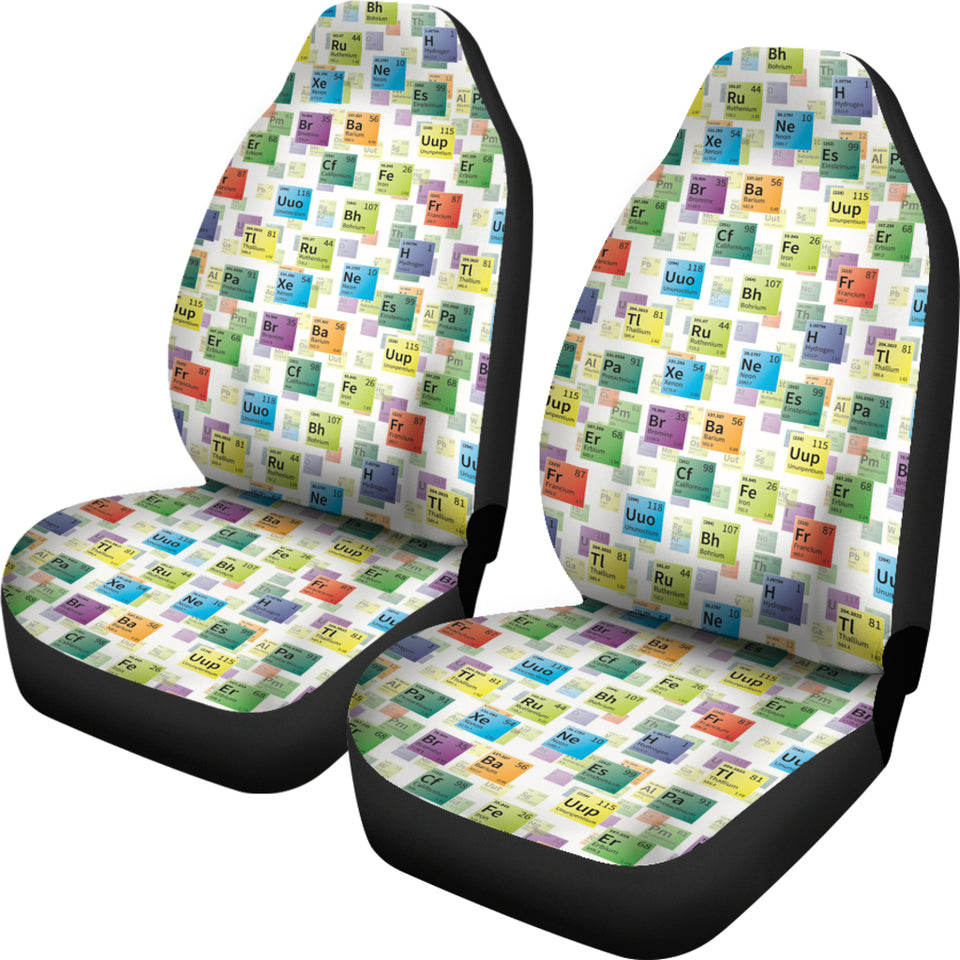 Chemistry Periodic Table Pattern Print Design 05 Universal Fit Car Seat Covers