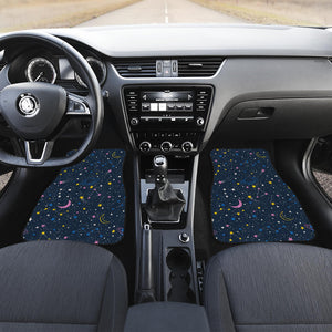 Space Pattern With Planets, Comets, Constellations And Stars Front Car Mats