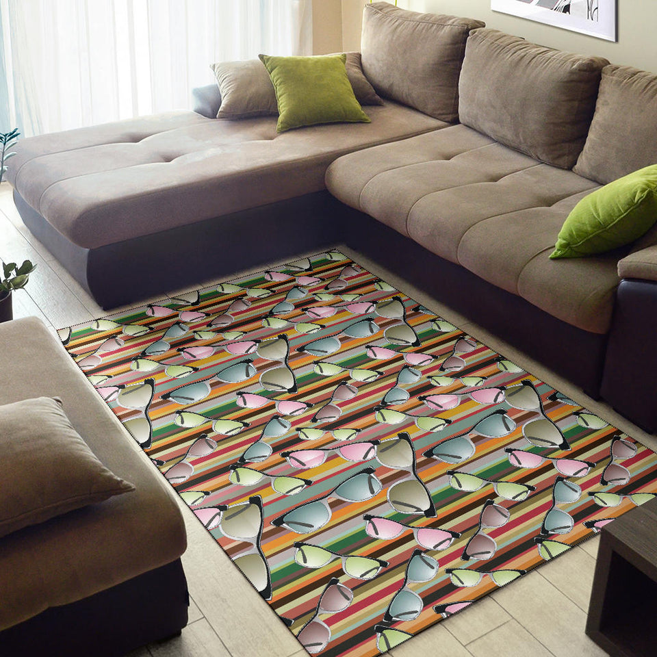 Sun Glasses Pattern Print Design 02 Area Rug
