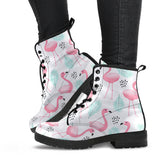 Cute Flamingo Pattern Leather Boots