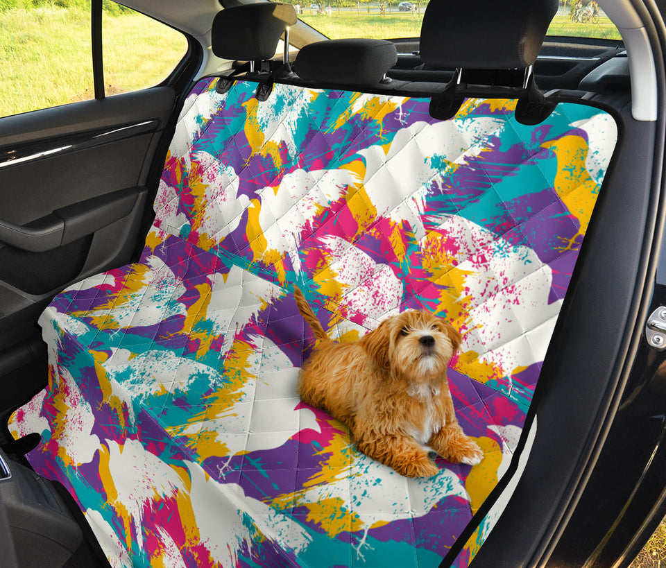 Colorful Crow Illustration Pattern Dog Car Seat Covers