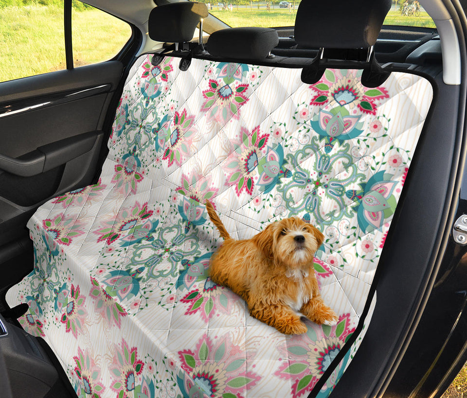 Square Floral Indian Flower Pattern Dog Car Seat Covers